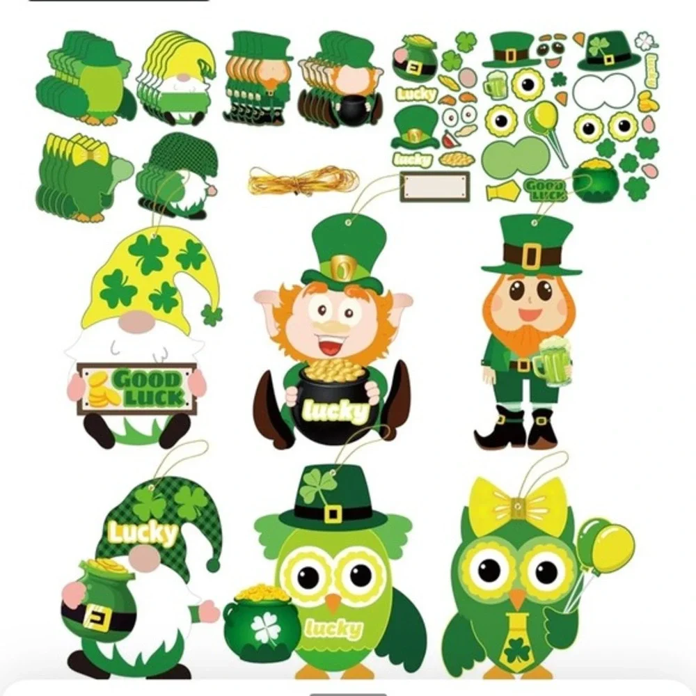 New St Patricks Day Decorations Gnomes Leprechaun‎ Ornaments Garland Kit